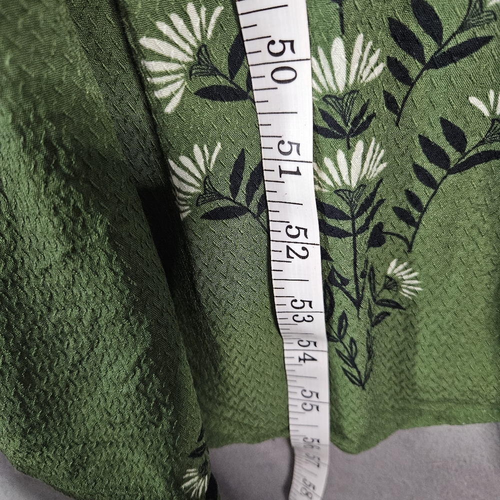 Knox Rose Maxi Dress XL Vneck Floral Green Faux Wrap Boho Cottagecore Boho Teir - Picture 6 of 9